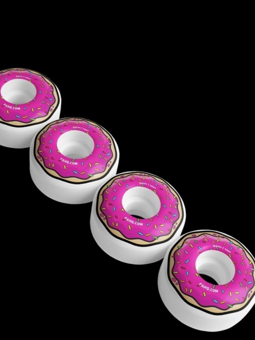 Pink Homer Simpson Donut Skateboard Wheels - Fun Skate Accessory